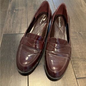 Enzo Angiolini Burgundy Patent Leather Loafers Size 9 1/2 M